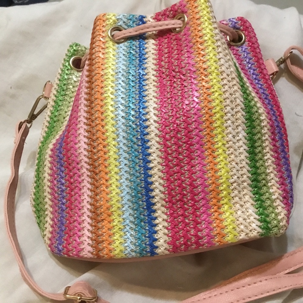 Woven Colorful Drawstring Bag